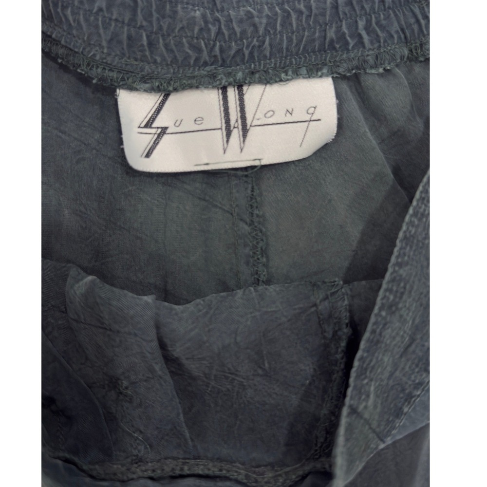 Sue Wong Vintage Pleated Trousers Charcoal Grey High Waisted Tapered Pants - Picture 3 of 9